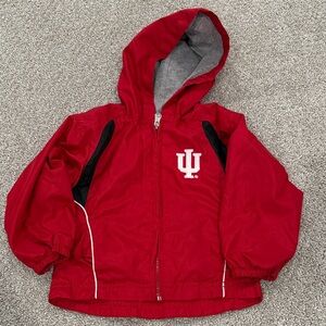 Toddler 2T Red Zip Up Hooded Jacket with IU Logo